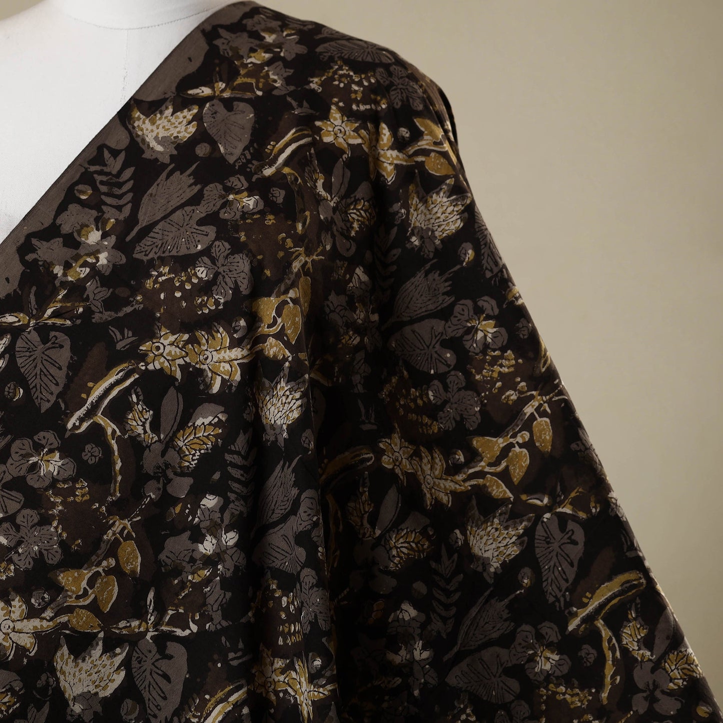 Black - natural dyed bagru dabu fabric 28 - handcrafted