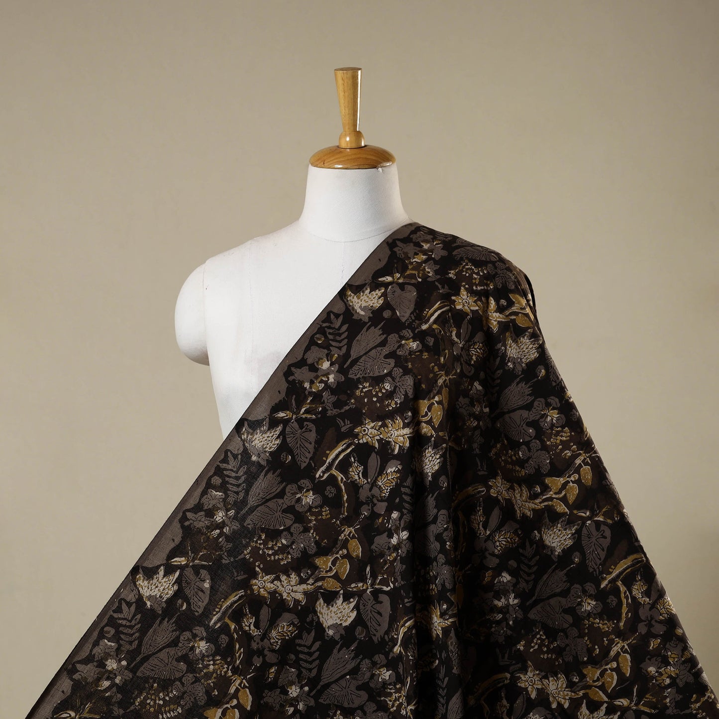 Black - natural dyed bagru dabu fabric 28 - handcrafted