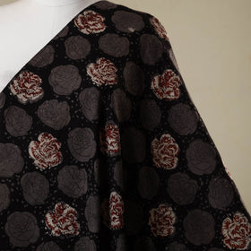 Black - natural dyed bagru dabu fabric 35 - handcrafted