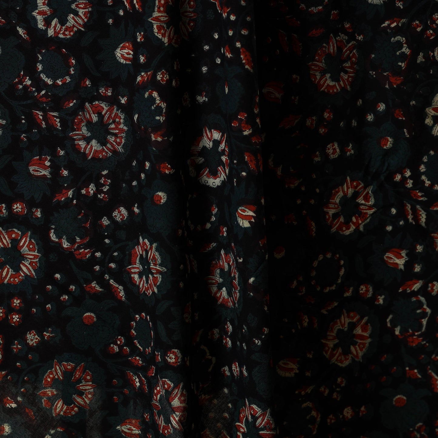 Black - natural dyed bagru dabu fabric 39 - handcrafted