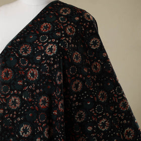 Black - natural dyed bagru dabu fabric 39 - handcrafted