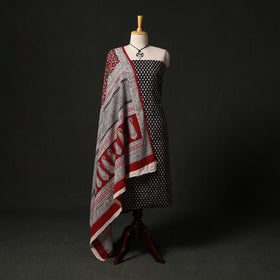 Natural dyed bagru hand block print cotton 2pc unstitched