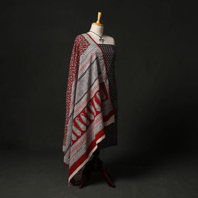 Natural dyed bagru hand block print cotton 2pc unstitched