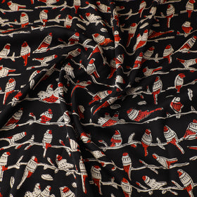 Black - natural dyed bagru modal silk fabric 01