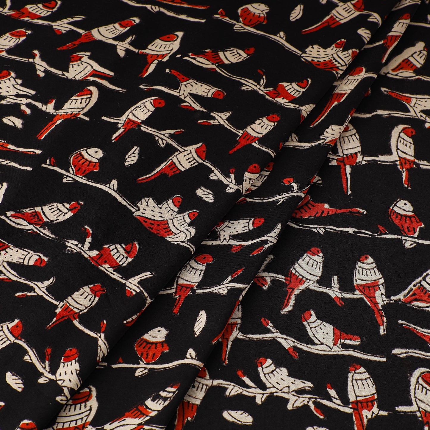 Black - natural dyed bagru modal silk fabric 01