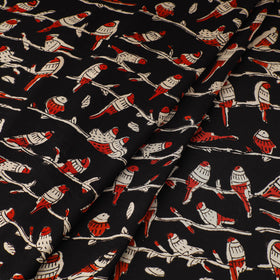 Black - natural dyed bagru modal silk fabric 01