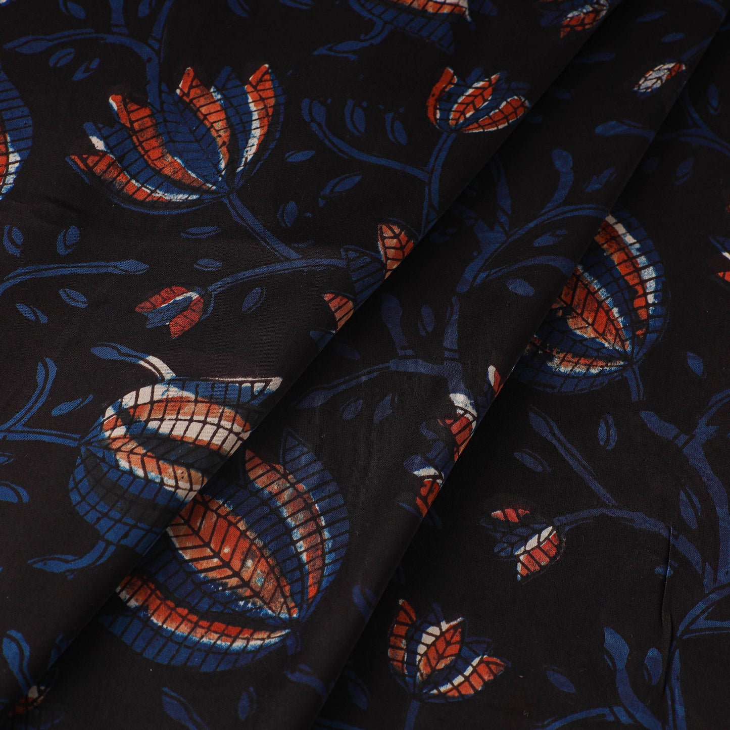 Black - natural dyed bagru modal silk fabric 11