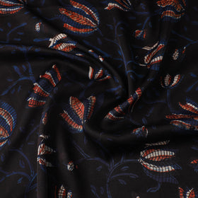 Black - natural dyed bagru modal silk fabric 11