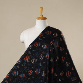 Black - natural dyed bagru modal silk fabric 11