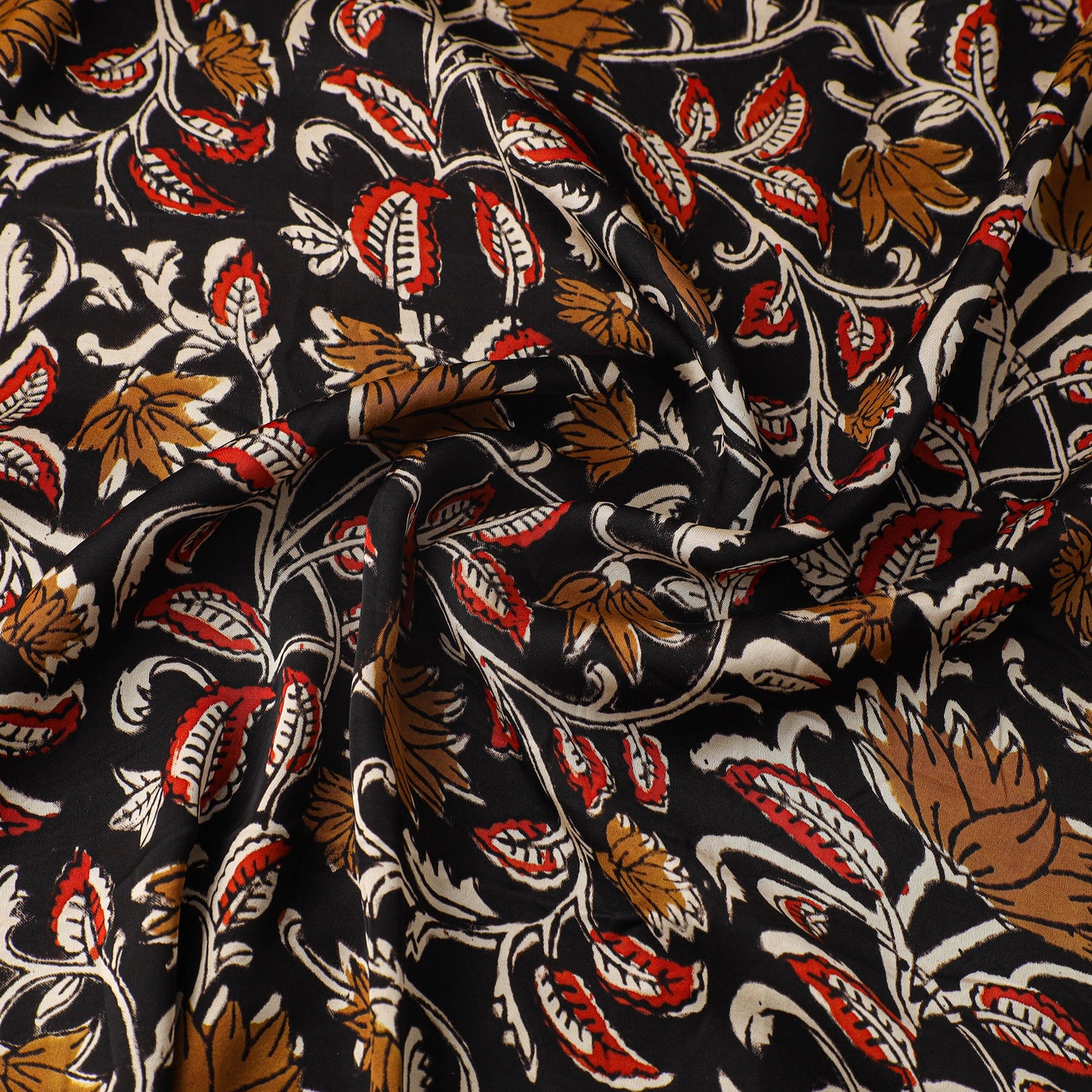 Black - natural dyed bagru modal silk fabric 22