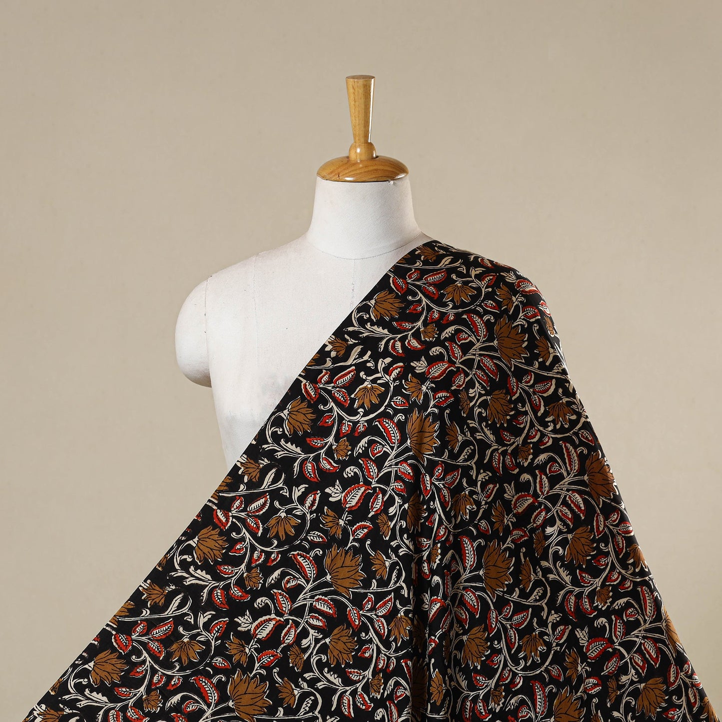 Black - natural dyed bagru modal silk fabric 22