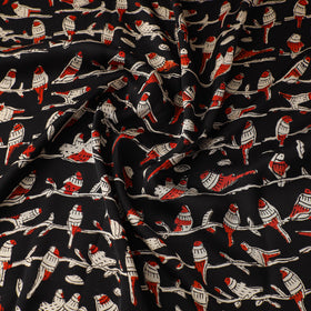 Black - natural dyed bagru modal silk fabric 01