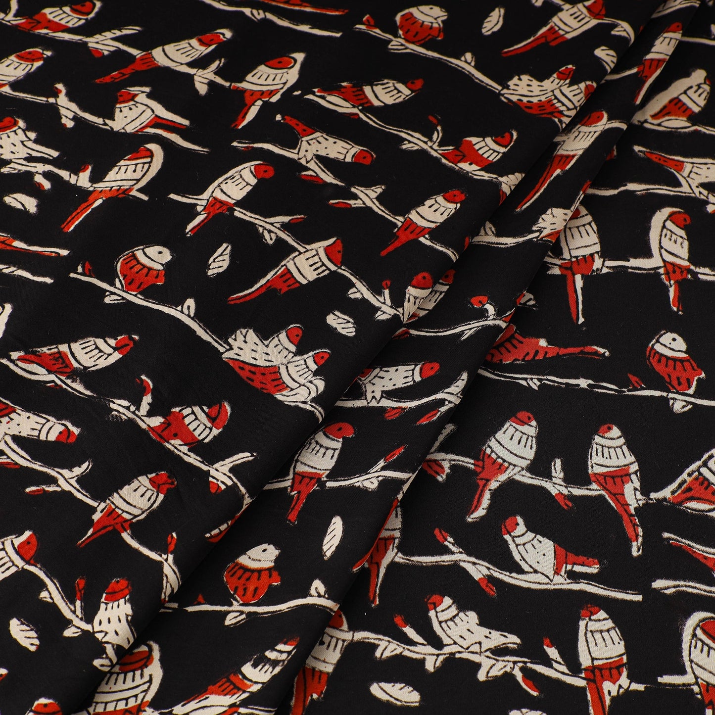 Black - natural dyed bagru modal silk fabric 01