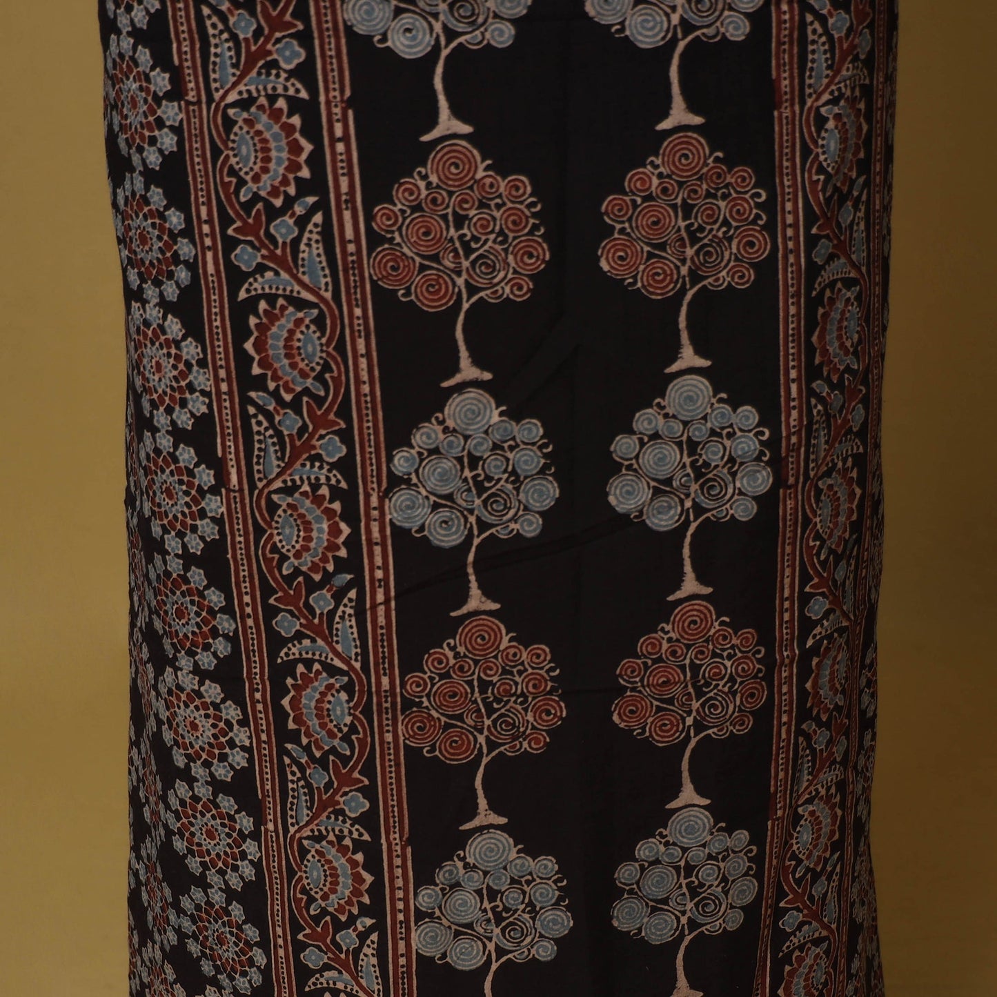 Black - natural dyed 3pc unstitched dress material 10