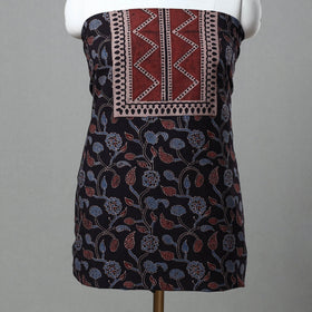 Buy Black Kutch Block Print Cotton 3pc Ajrakh Dress Material