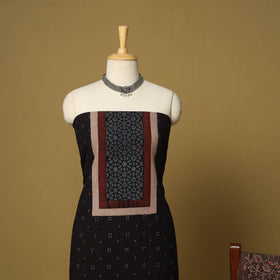 Black - natural dyed 3pc unstitched dress material 05