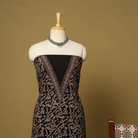 Black - natural dyed 3pc unstitched dress material 06