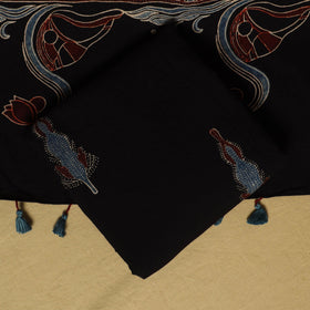 Black - natural dyed 3pc unstitched dress material 12