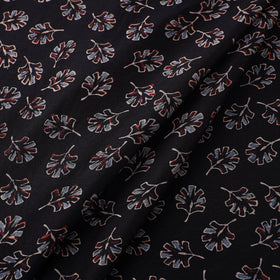 Black - natural dyed chanderi silk fabric 05 - handcrafted