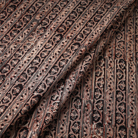 Black Natural Dyed Block Print Cotton Kalamkari Fabric