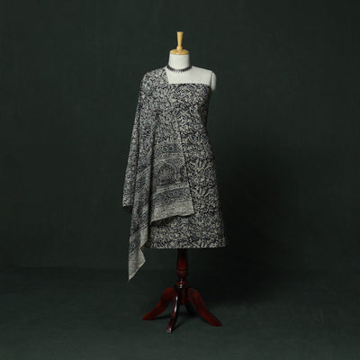 Natural dyed block print cotton pedana kalamkari 2pc