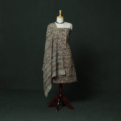 Natural dyed block print cotton pedana kalamkari 2pc
