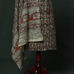 Natural dyed block print cotton pedana kalamkari 2pc