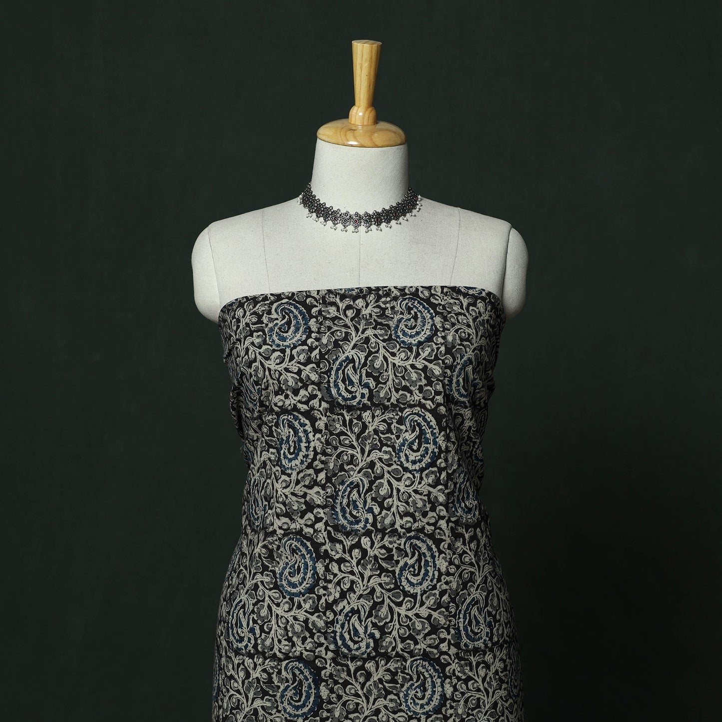 Natural dyed block print cotton pedana kalamkari 2pc