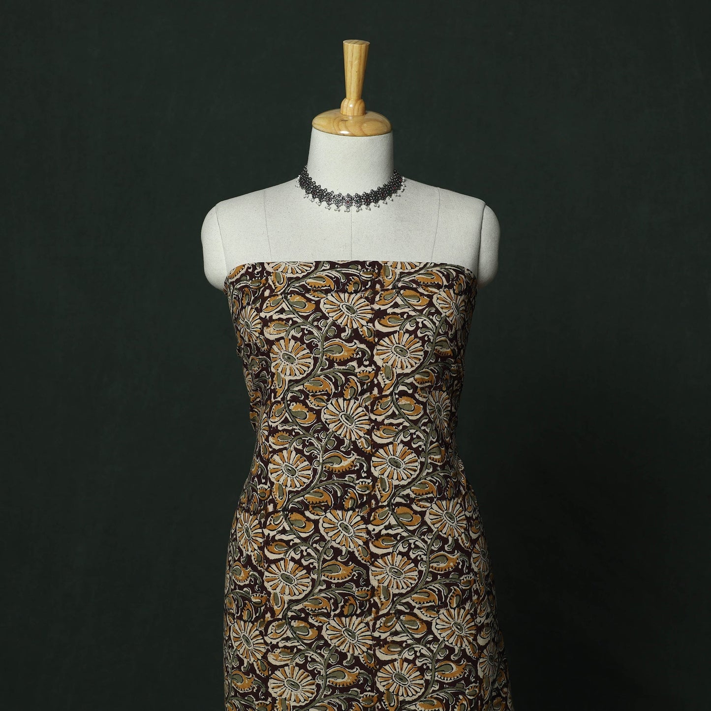 Natural dyed block print cotton pedana kalamkari 2pc