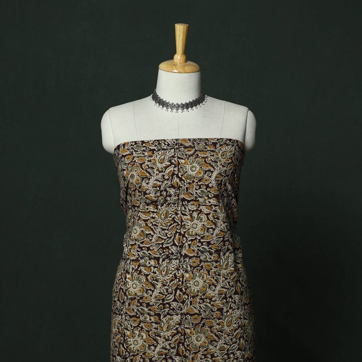 Natural dyed block print cotton pedana kalamkari 2pc