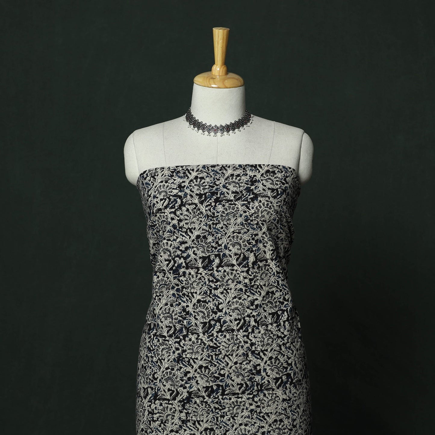 Natural dyed block print cotton pedana kalamkari 2pc