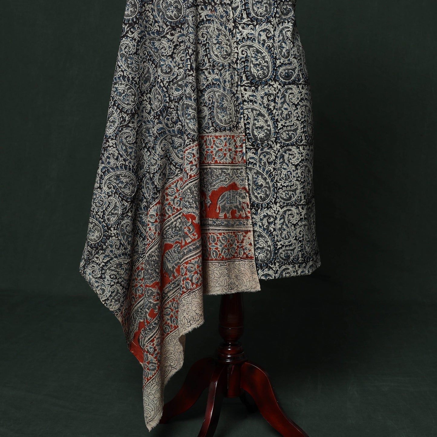 Natural dyed block print cotton pedana kalamkari 2pc