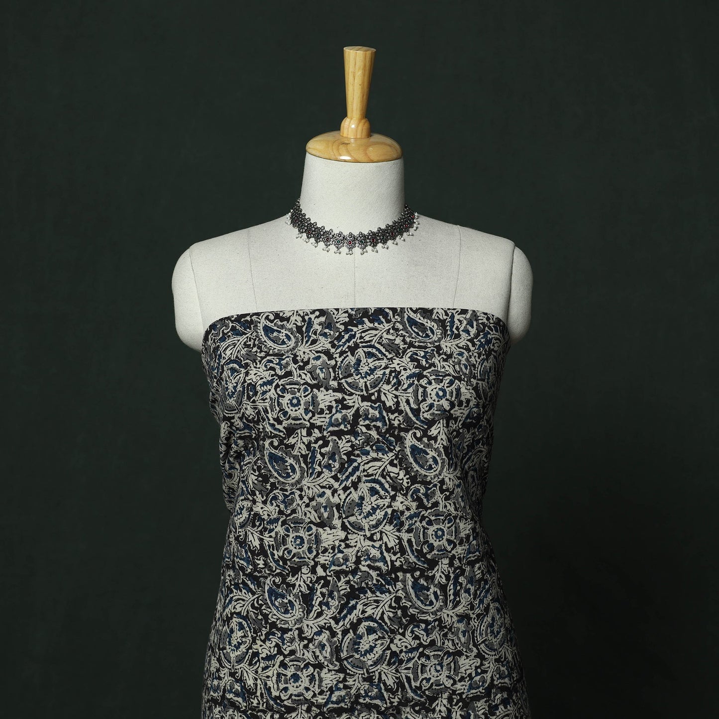Natural dyed block print cotton pedana kalamkari 2pc