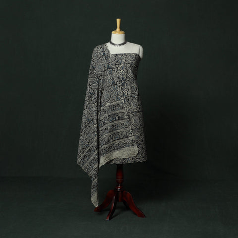 Natural dyed block print cotton pedana kalamkari 2pc