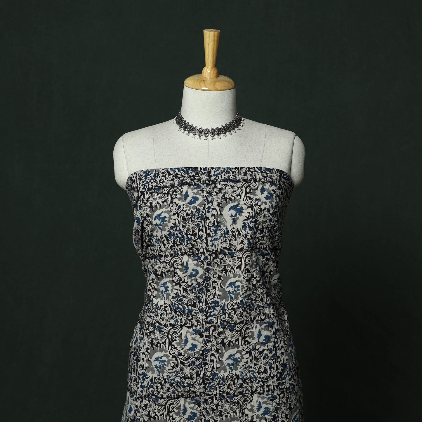 Natural dyed block print cotton pedana kalamkari 2pc