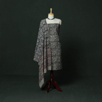 Natural dyed block print cotton pedana kalamkari 2pc