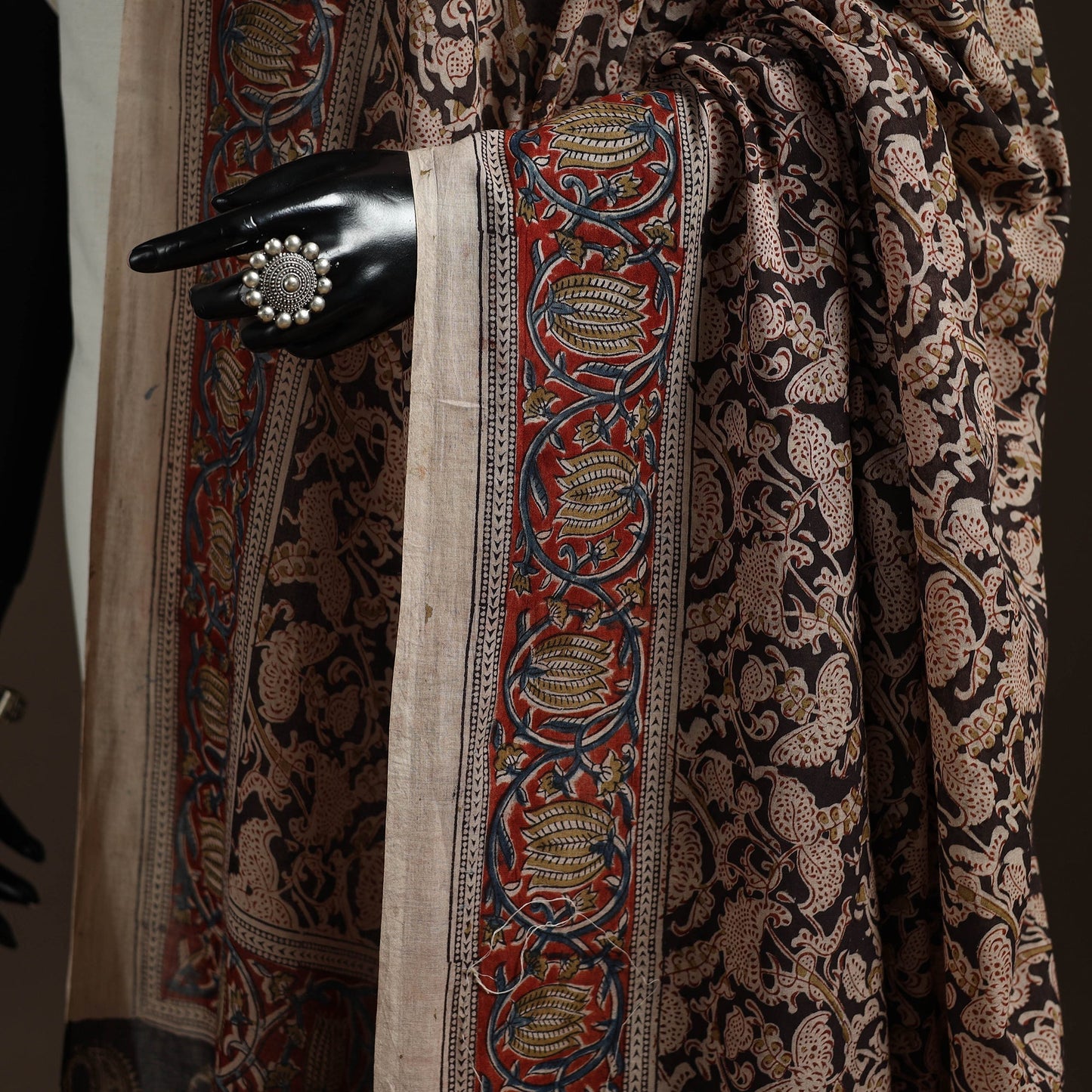 Natural dyed cotton pedana kalamkari dupatta 19