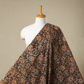 Black - natural dyed cotton pedana kalamkari fabric 04
