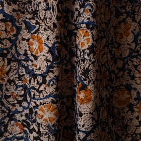 Black - natural dyed cotton pedana kalamkari fabric 15