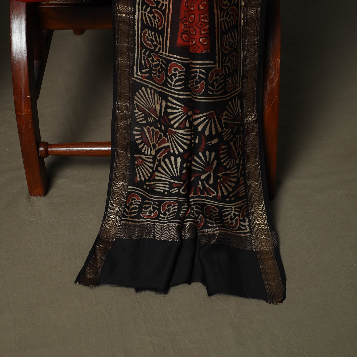 Natural dyed block print maheshwari silk bagru ajrakh 3pc
