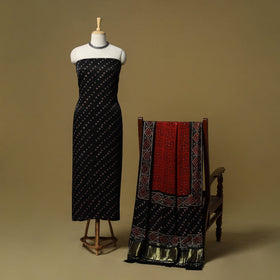 Natural dyed modal silk 2pc unstitched dress material 04