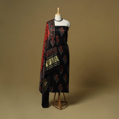 Natural dyed modal silk 2pc unstitched dress material 03