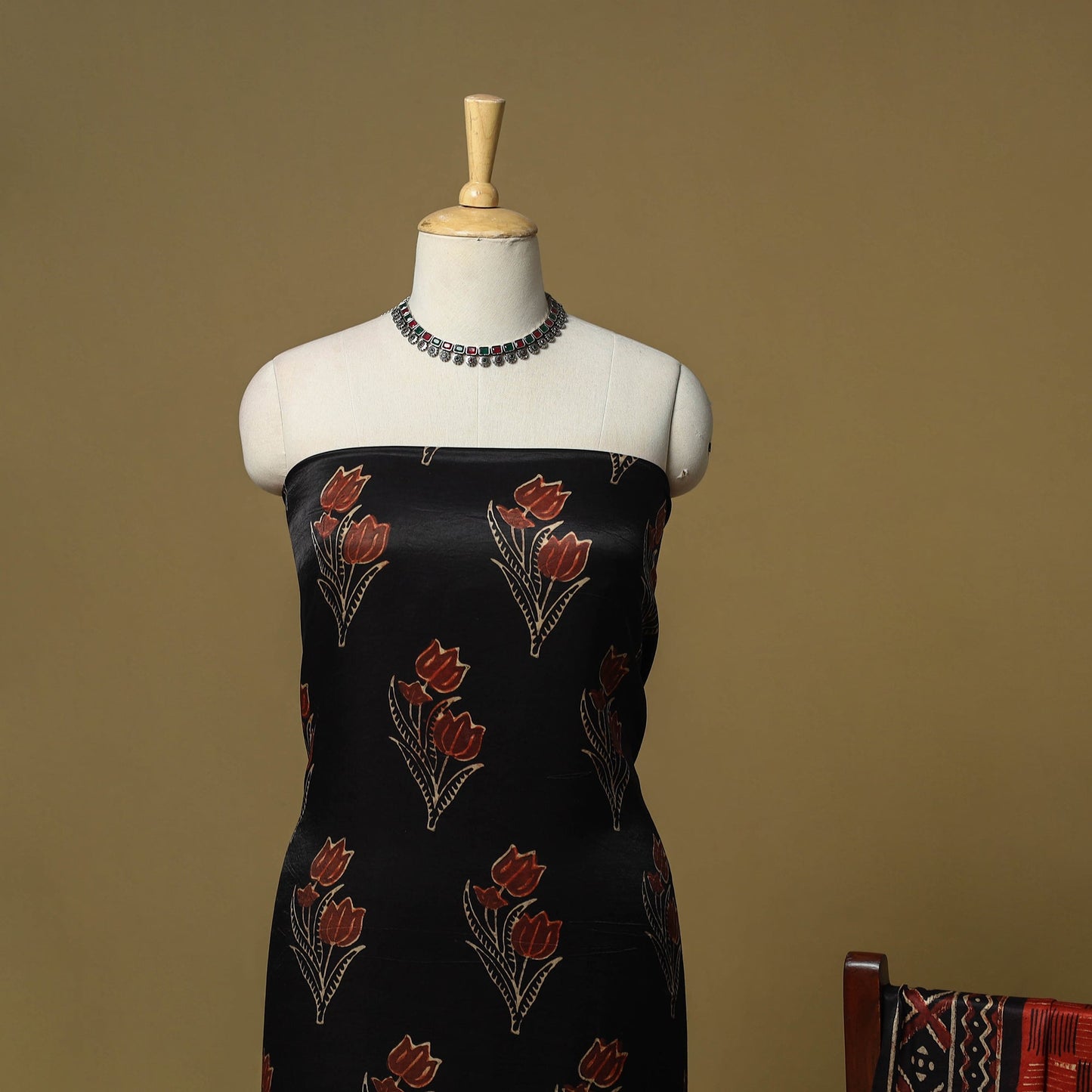 Natural dyed modal silk 2pc unstitched dress material 03