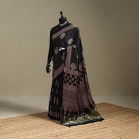 Natural dyed modal silk saree with lagdi patta 04