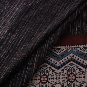 Natural dyed brush design cotton fabric 05 - handcrafted