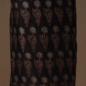 Black Natural Dyed Chanderi Silk 2pc Unstitched Ajrakh Dress Material