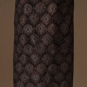 Black Natural Dyed Chanderi Silk 2pc Unstitched Ajrakh Dress Material
