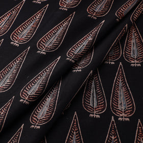 Black - natural dyed chanderi silk fabric 07 - handcrafted