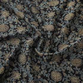 Natural dyed chanderi silk kutch hand block ajrakh print