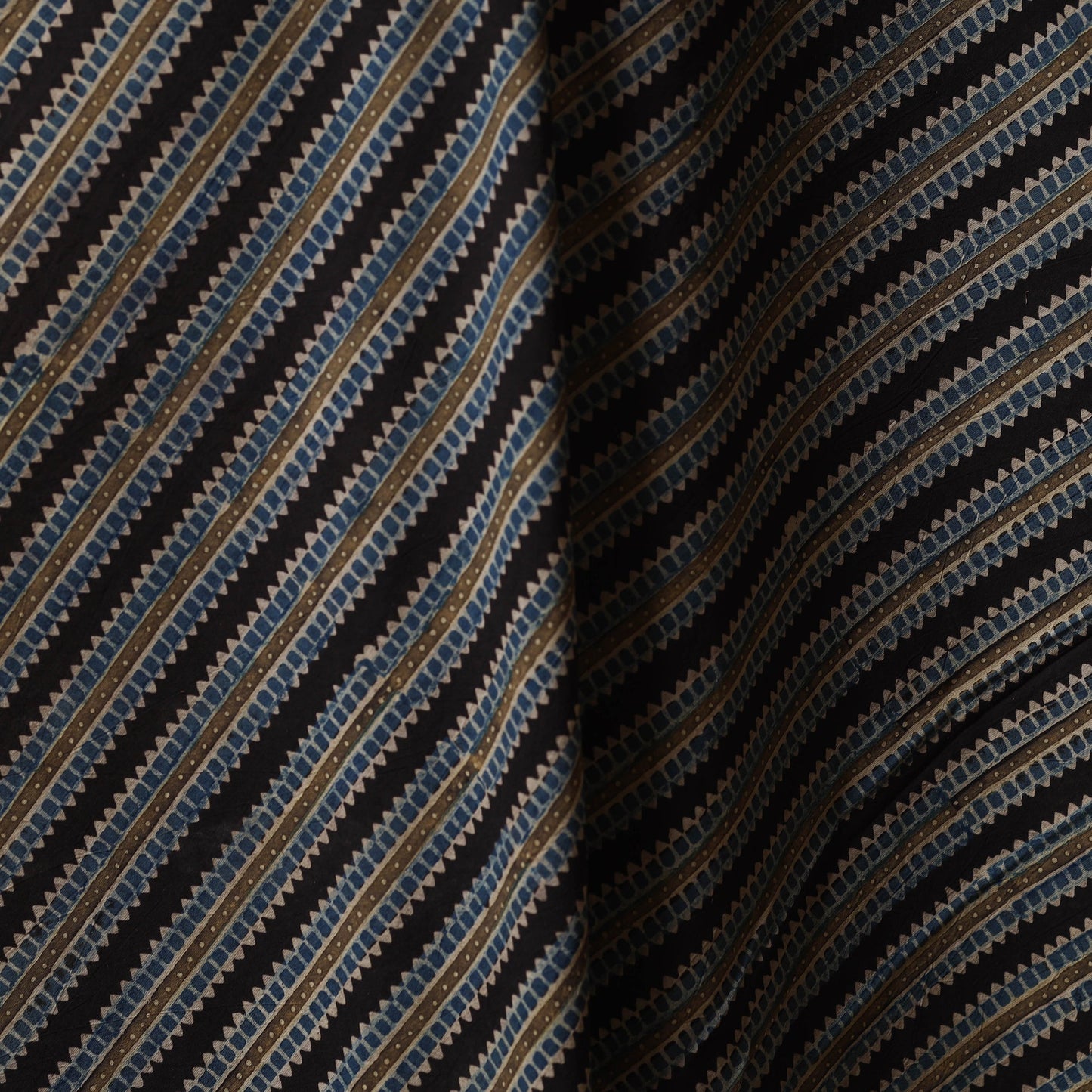 Black - natural dyed cotton fabric 23 - handcrafted